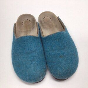 Mephisto Thea Wool Clogs Mules EU 38 Teal Slip On Comfort Shoes